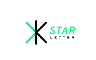 Letter K Star Simple Abstract Logo