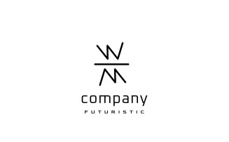 Monogram Letter WM Unique Logo