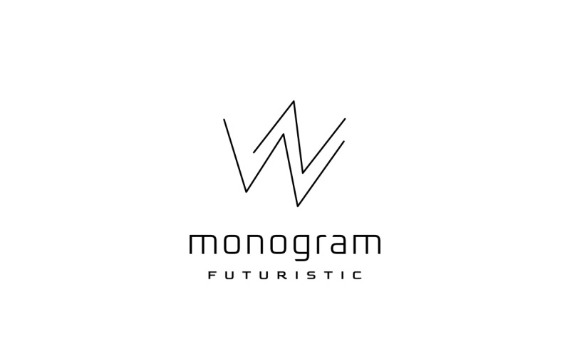 Monogram Letter WN Simple Logo Logo Template