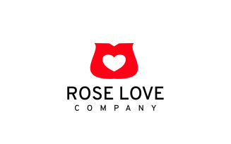 Rose Love Negative Space Logo