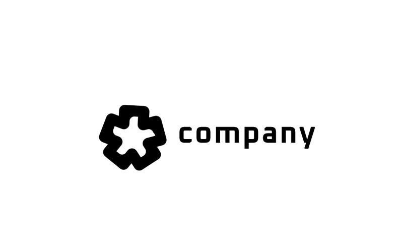 Star Negative Space Logo Design Logo Template