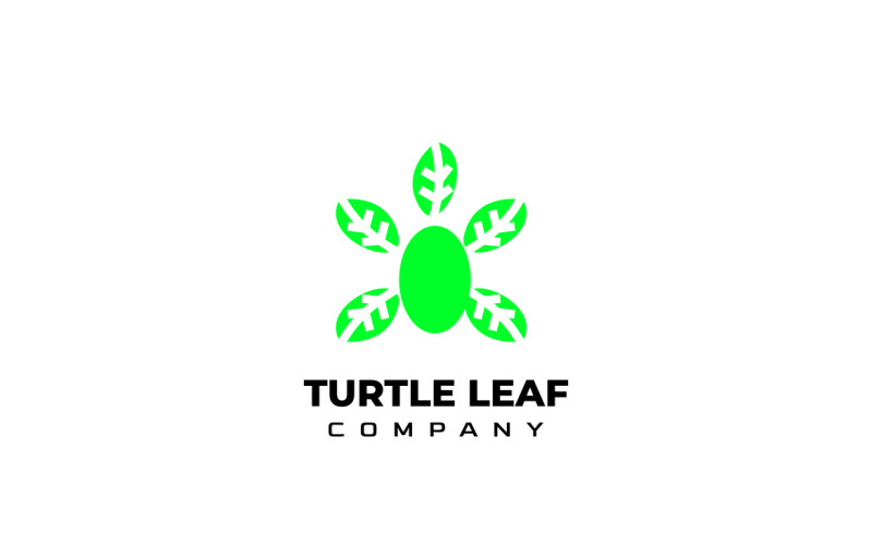 Turtle Leaf Green Modern Logo Logo Template