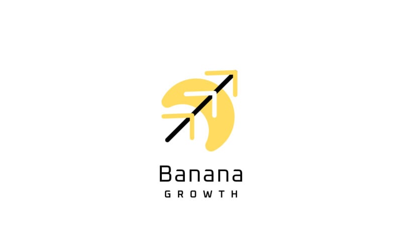 Banana Arrow Grow Tech Logo Logo Template