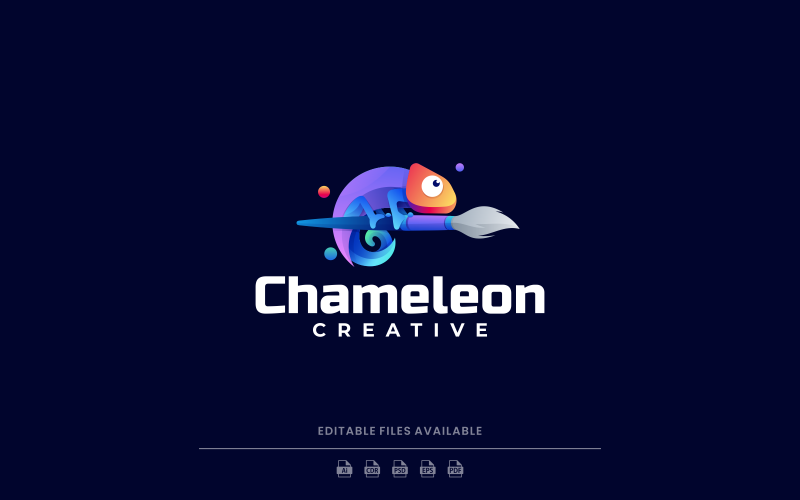 Chameleon Brush Gradient Colorful Logo Logo Template