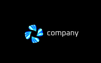 Corporate Rounded Tech Simple Logo