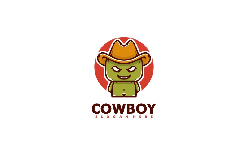 Cowboy Simple Mascot Logo Logo Template