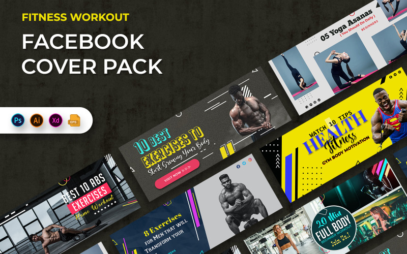 Fitness and Gym Facebook Cover Banner Social Media