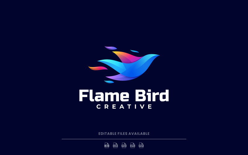 Flame Bird Gradient Colorful Logo Logo Template