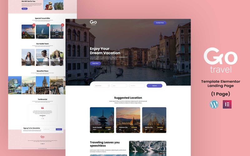 Go Travel - Travelling Services Elementor Landing Page Template Elementor Kit