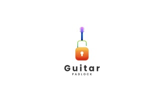 Guitar Padlock Gradient Logo