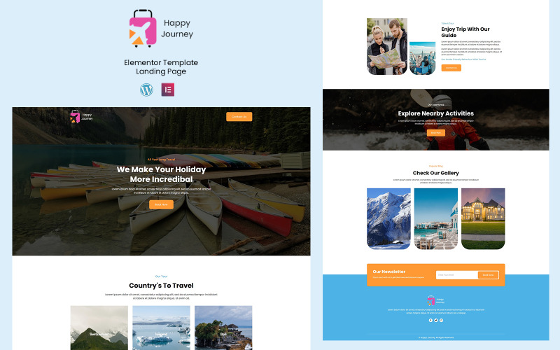Happy Journey - Tours and Travels Elementor Template Elementor Kit