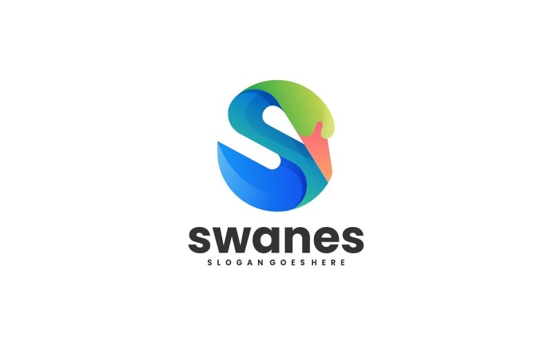 Letter S Swan Gradient Logo Logo Template