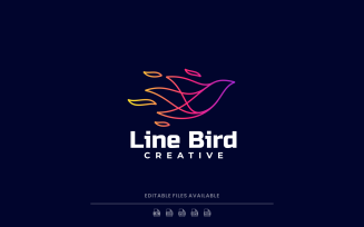 Line Bird Gradient Logo Design