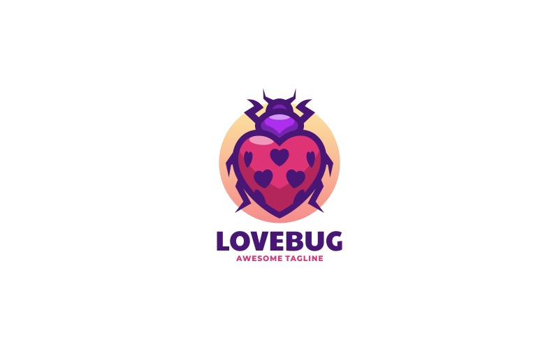 Love Bug Simple Mascot Logo Logo Template
