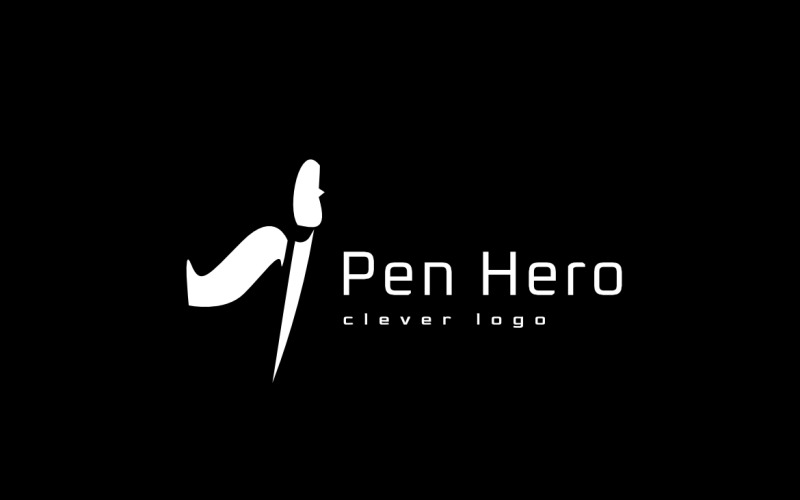 Pen Hero Super Team Flat Logo Logo Template