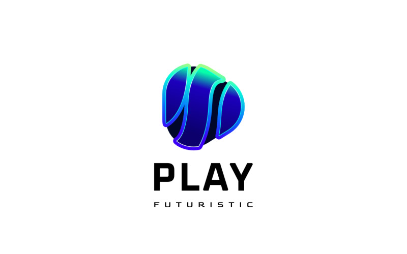 Play Tech Gradient Media Logo Logo Template