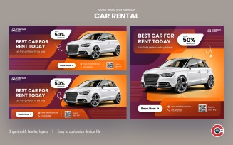 Rental Car Service Social Media Banner Template