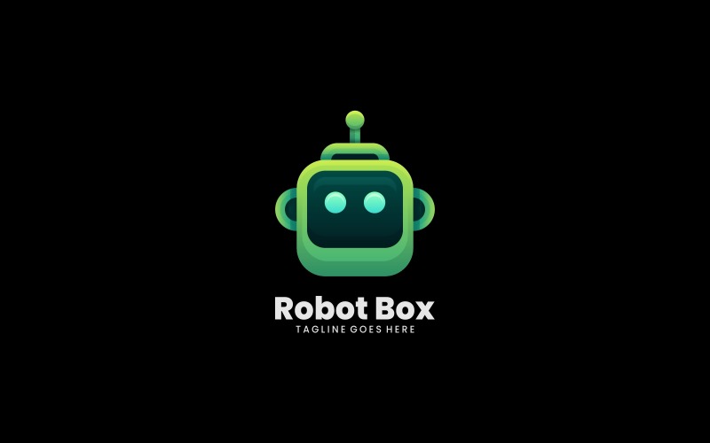 Robot Box Gradient Logo Style Logo Template