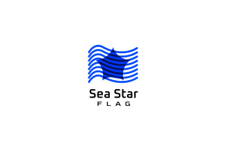 Sea Star Film Video Flat Logo