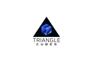 Tech Triangle Cube Scifi Logo