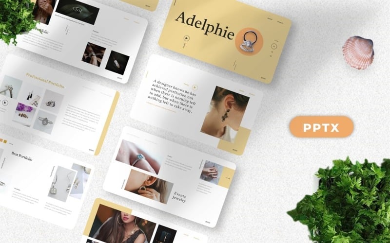 Adelphie - Jewelry Product Powerpoint PowerPoint Template