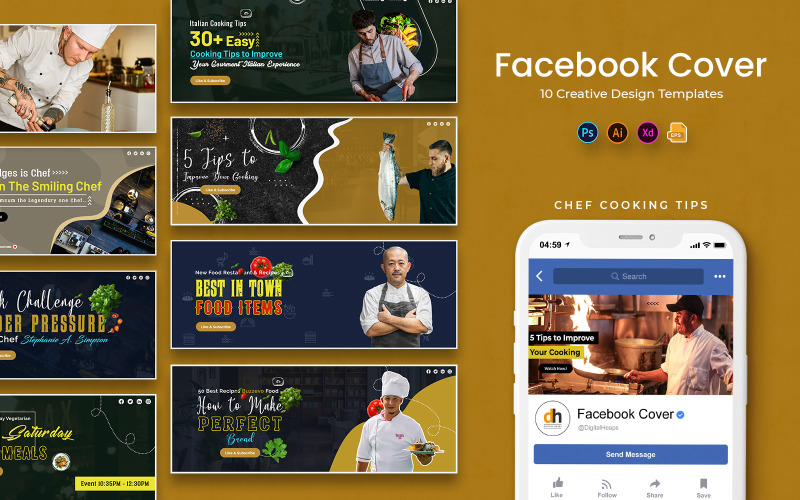 Chef Cooking Facebook Cover Banner Social Media