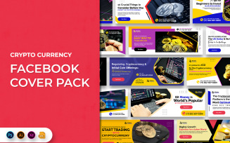 Cryptocurrency Facebook Cover Banners Template