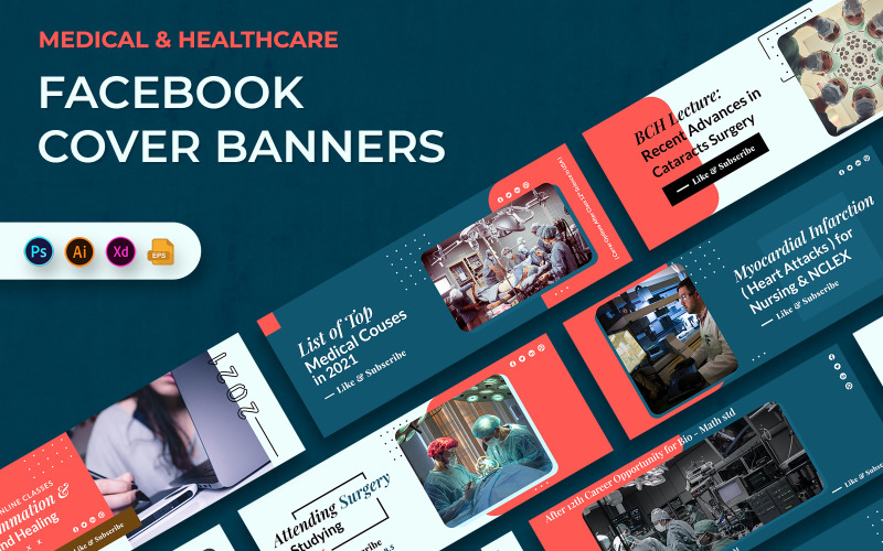 Medical and Hospital Facebook Cover Banner Social Media