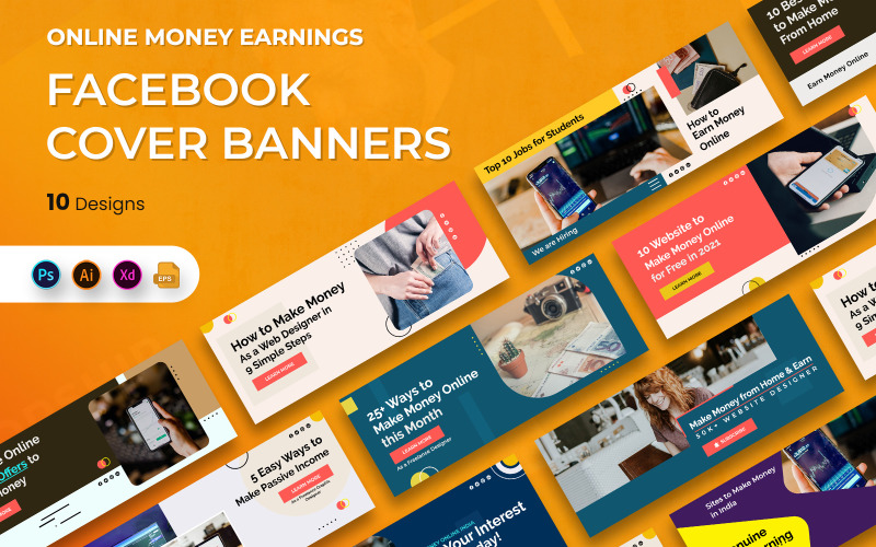 Online Money Earnings Facebook Cover Banner Social Media