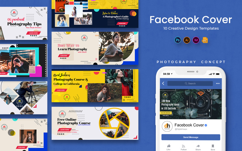 Photography Studio Facebook Cover Banner Social Media