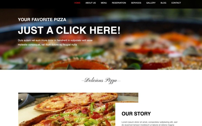 Pizza, Fast Food HTML Landing Page Theme Landing Page Template