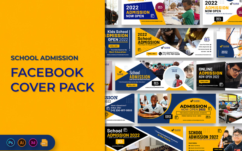 School Open Admission Facebook Cover Banners Social Media