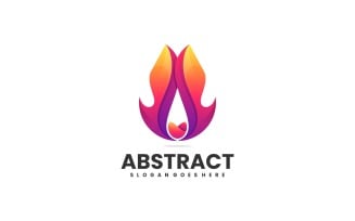 Abstract Fire Gradient Colorful Logo