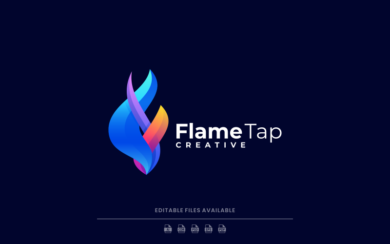 Abstract Flame Gradient Colorful Logo Style Logo Template