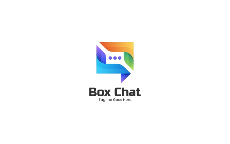 Box Chat Gradient Colorful Logo Logo Template