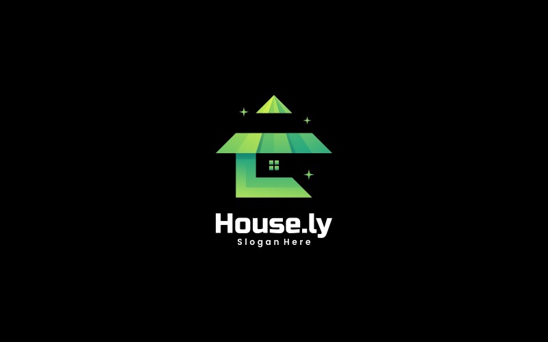 House Color Gradient Logo Logo Template