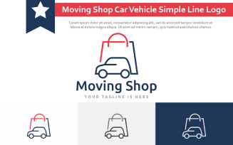 Moving Shop Car Vehicle Simple Line Logo