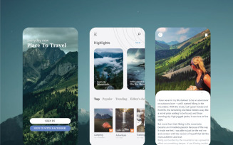 Travel Blog UI kit. Travel IOS app Template
