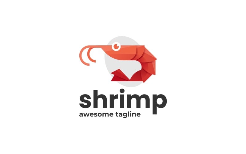 Shrimp Gradient Logo Design Logo Template