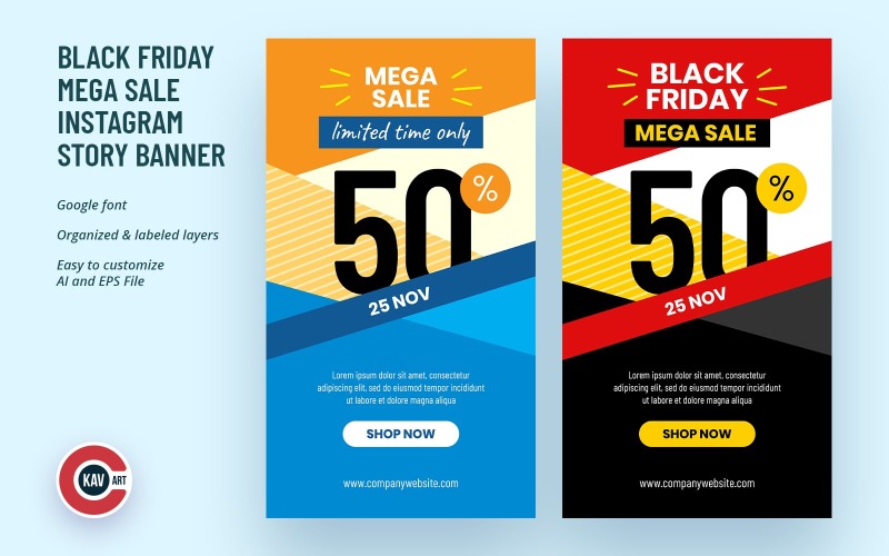 Black Friday Mega Sale Instagram Story Banner Social Media