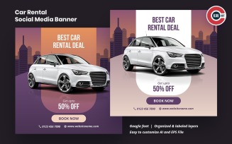 Car Rent Special Offer Social Media Template Design