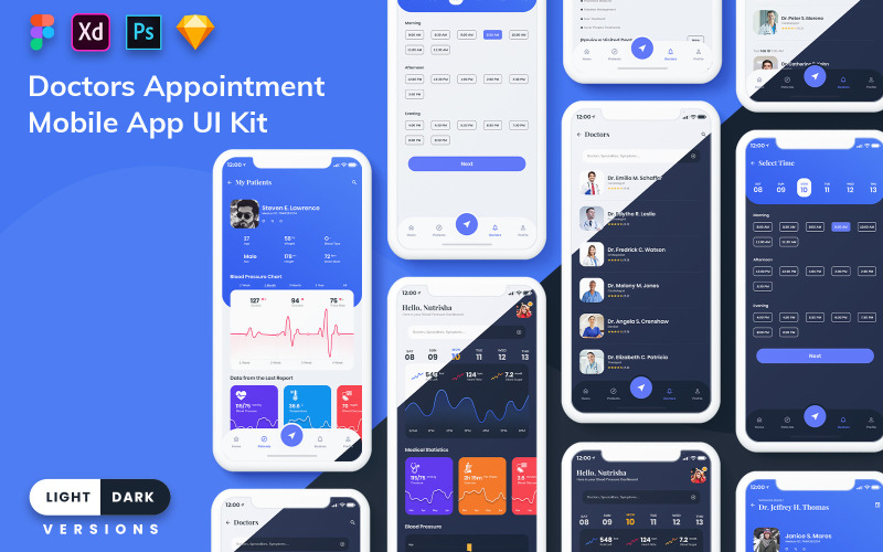 Doctor Appointment Mobile App UI (Light & Dark) UI Element