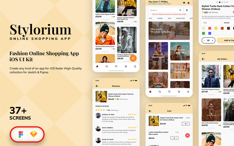 Fashion Retail Online Shop Mobile App UI Kit UI Element