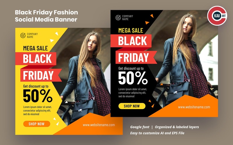 Fashion Social Media Banner Template For Black Friday