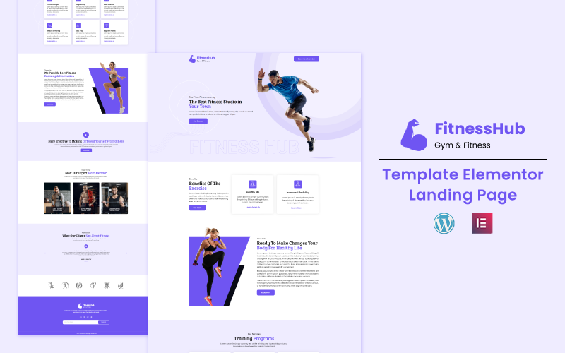 FitnessHub - Gym and Fitness Elementor Landing Page Template Elementor Kit
