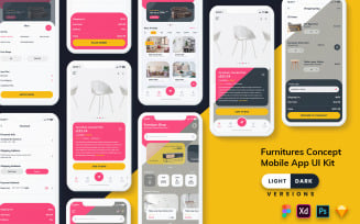 Furniture Mobile App UI Kit (Light & Dark)