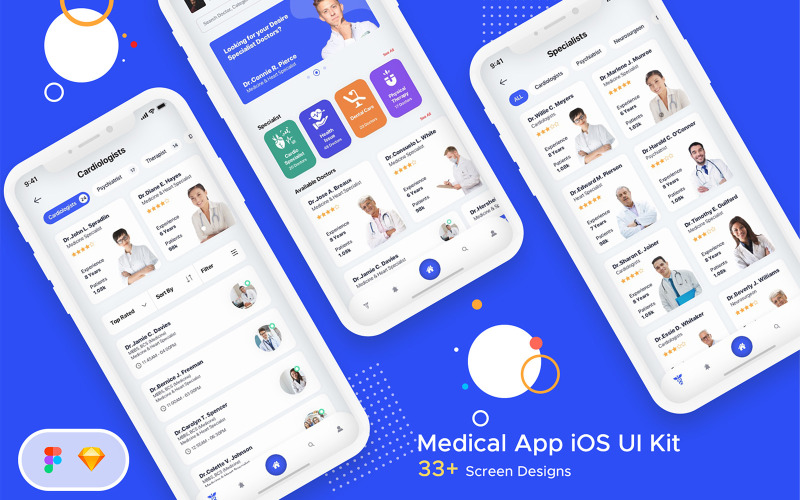 Hospital & HealthCare Mobile App UI Kit UI Element