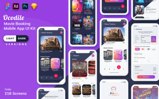 Ocodile-Movie Booking MobileApp UI Kit (Light & Dark)