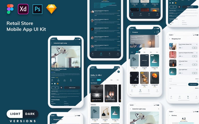 Retail Store Mobile App UI Kit (Light & Dark) UI Element