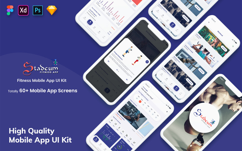 Stadeum - Fitness Mobile App UI Kit UI Element